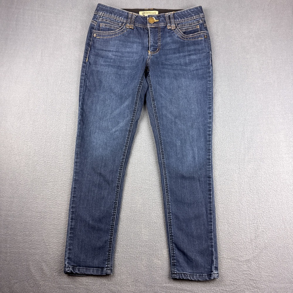 Democracy Jeans Women's 4 Blue Ab Technology Skinny Stretch Dark Wash Whiskered